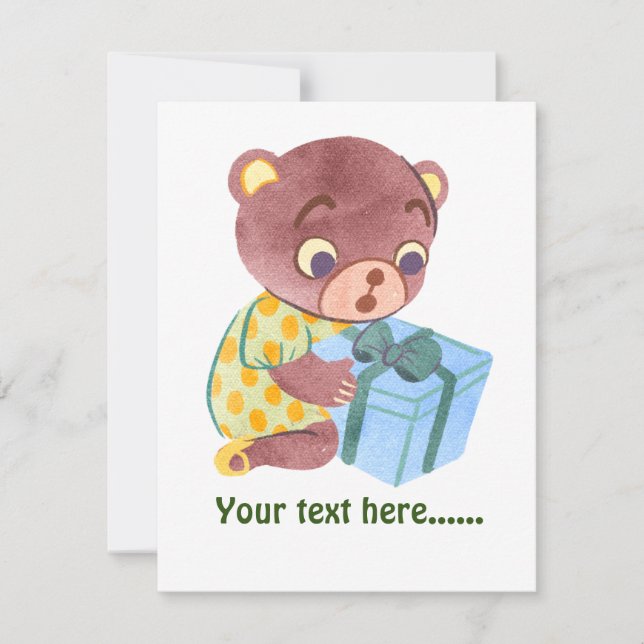 Ursa de Natal verde adorável menina personalizada  (Frente)