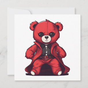 Ursa de pelúcia vermelha bonita