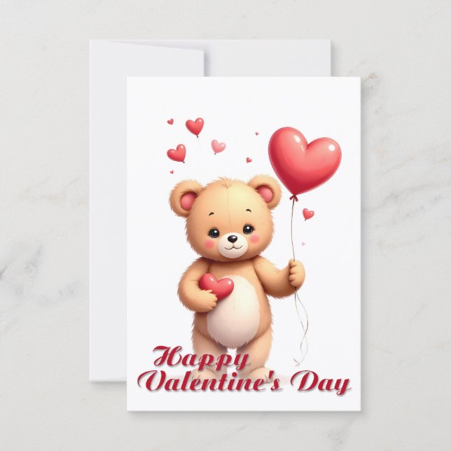 Ursa Teddy Fofa com Coração – Feliz Dia dos Namora (Frente)