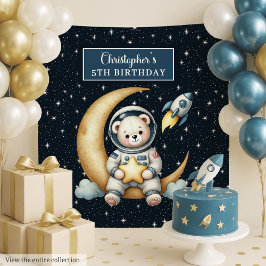 Ursinho Astronauta Wall Tapeçaria para Festa de Me