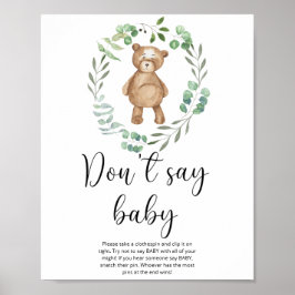 Ursinho não diga bebê Poster