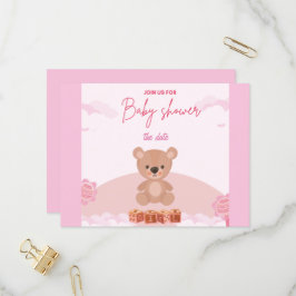 Ursinho Rosa Bear Girl espera convite para chá de 