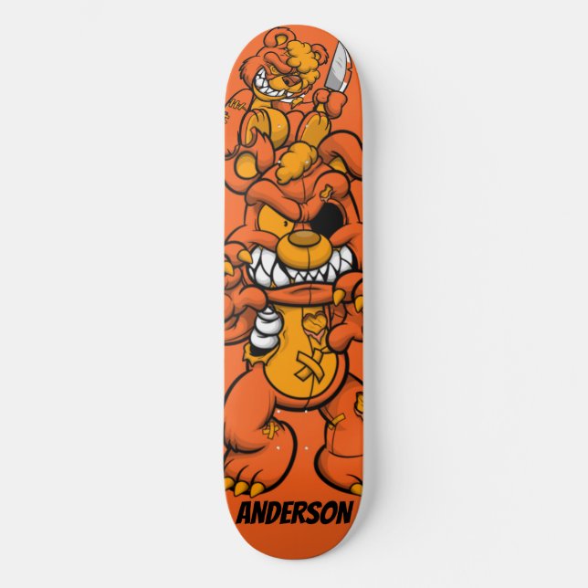 Ursinhos personalizados de ataque laranja no skate (Frente)