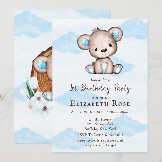 Urso 1Rua do Urso de Pano Aquoso do Menino. Festa  (Frente/Verso)