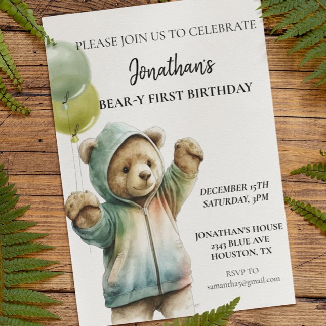 Urso 1rua Primeiro Urso Adorável de Aniversário (Criador carregado)