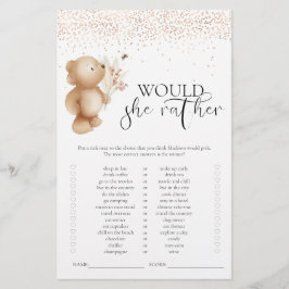 Urso & Abelha Jogo de Chá de Bebê 'Ela Preferiria'