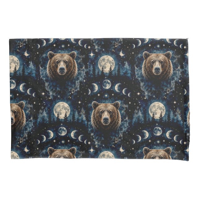 Urso ao Luar Padrão Aquarela | Floresta Celestial (Frente)