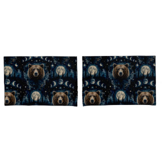 Urso ao Luar Padrão Aquarela | Floresta Celestial