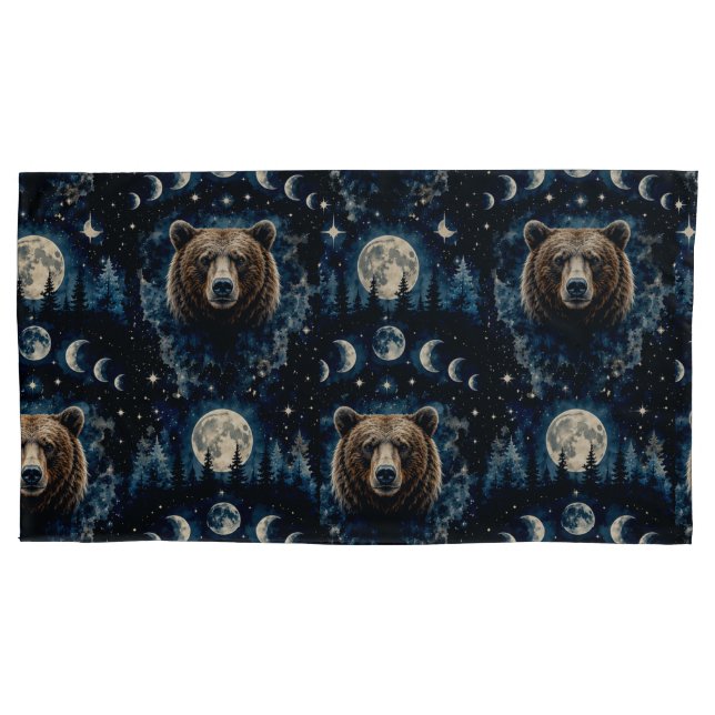 Urso ao Luar Padrão Aquarela | Floresta Celestial (Frente)