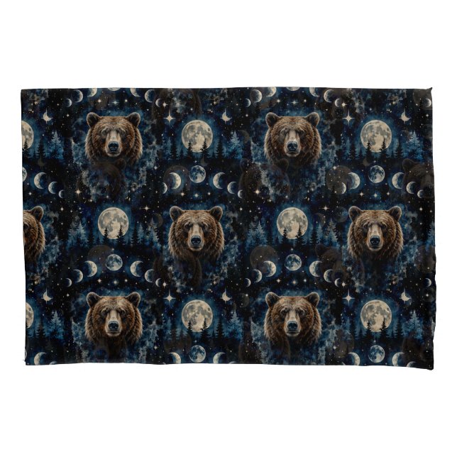 Urso ao Luar Padrão Aquarela | Floresta Celestial (Frente)