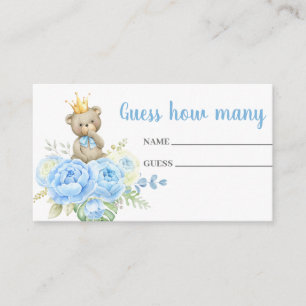 Urso Azul Adivinhe quantos cartões