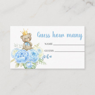 Urso Azul Adivinhe quantos cartões