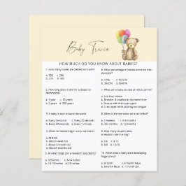 Urso - Baby Trivia | Jogo Chá de fraldas