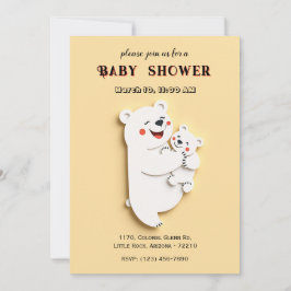 Urso Bebê Bonito com Cartão de Chá de Urso da Mãe