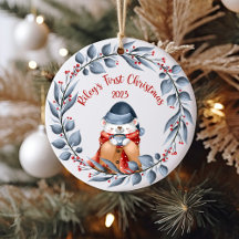 Urso Bebê do Primeiro Ornamento de Natal