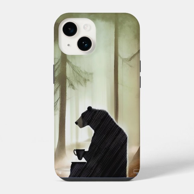 Urso Bebendo Café na Floresta (Verso)