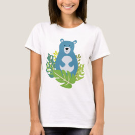 urso bonitinho na T-Shirt da floresta