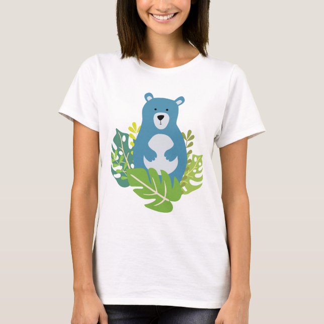 urso bonitinho na T-Shirt da floresta (Frente)