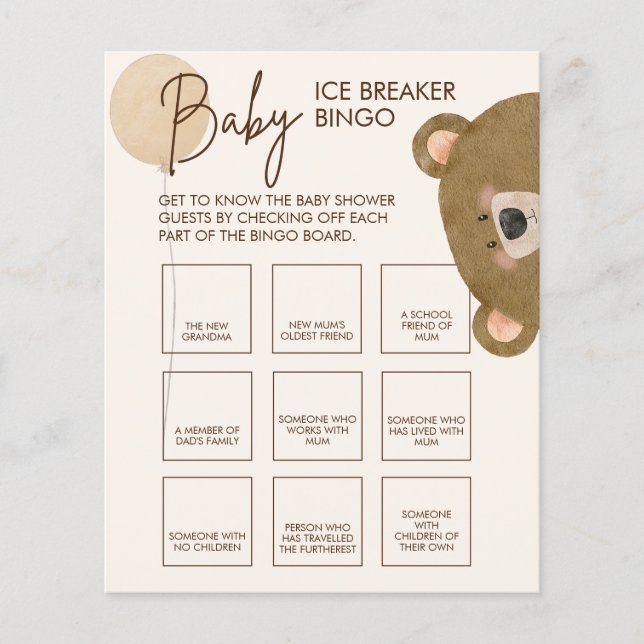 Urso Bonito Que Podemos Esperar Chá de fraldas De  (Frente)