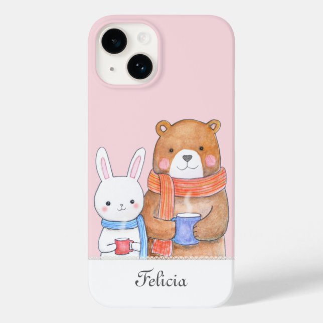 Urso Bunny Bebida Quente Personalizado com nome (Verso)