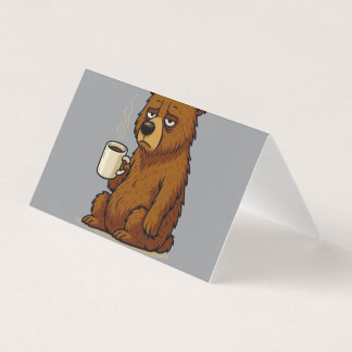 Urso Cansado Engraçado Eu Preciso Café E Silêncio