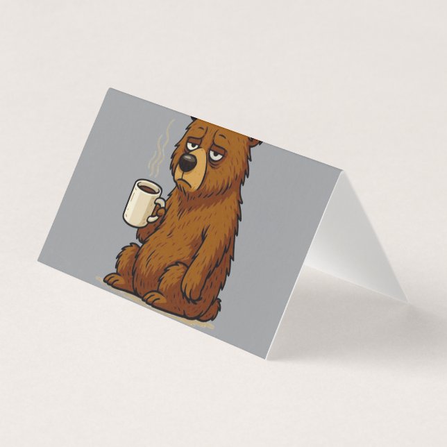 Urso Cansado Engraçado Eu Preciso Café E Silêncio  (Frente)