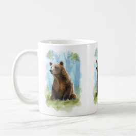 Urso castanho, caneca de urso pardo para decoração