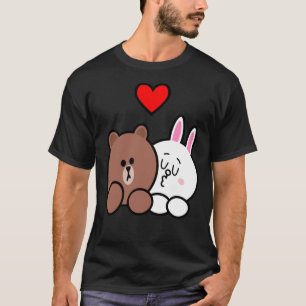 Urso castanho e Cony apaixonados por T-Shirt clás