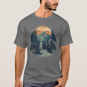 Urso Cênico Ilustração de T-Shirt