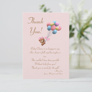 Urso Cinto e Cartões de agradecimentos Plana do T