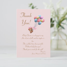 Urso Cinto e Cartões de agradecimentos Plana do Te