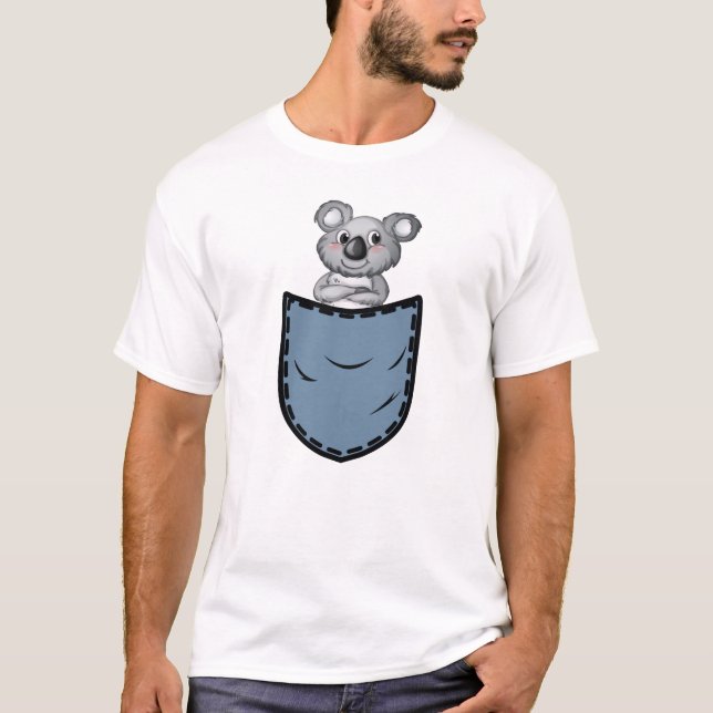 Urso coala bonito no bolso Men T-Shirt (Frente)