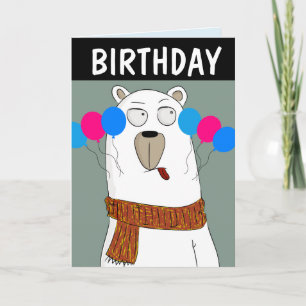 URSO COM CARTÃO DE ANIVERSÁRIO DE ARTE DE BALÕES