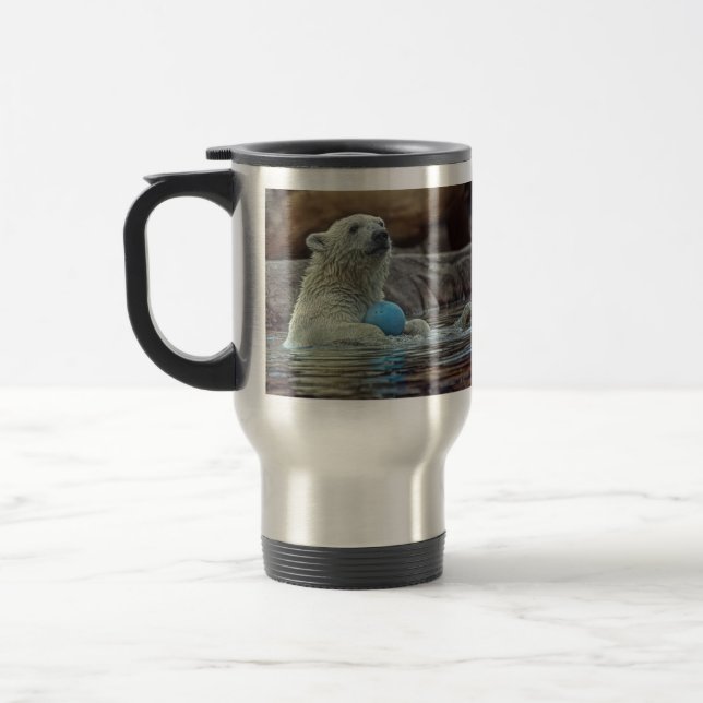 Urso Cub polar com caneca de viagem do brinquedo (Esquerda)