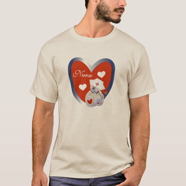 Urso da enfermeira com t-shirt e presentes do (Frente)