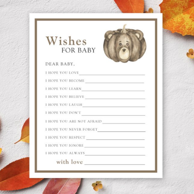 Urso de Abóbora de Outono - Jogo de festa | Desejo (Criador carregado)