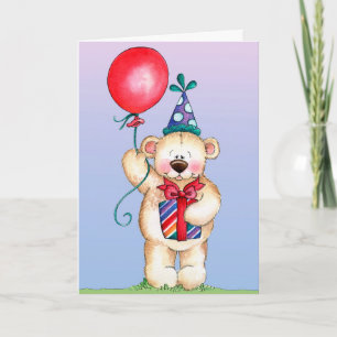 Urso de Aniversário - Cartão Saudável