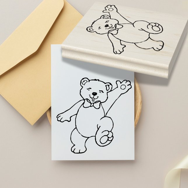 Urso de Borracha Carimbo Divertido (Stamp a smile. Spread the happy.  - Whimsical Fun for All Your Creations)