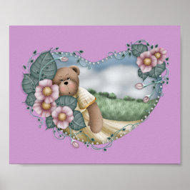 Urso de Campo em Impressão de Coração