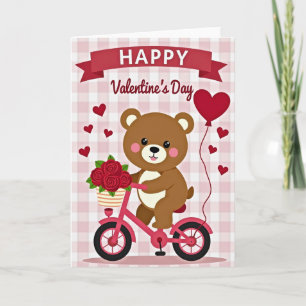 Urso de Cartão de Rosas do Dia dos Namorados