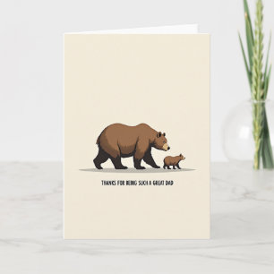 Urso de cartão do Dia dos Pais grato