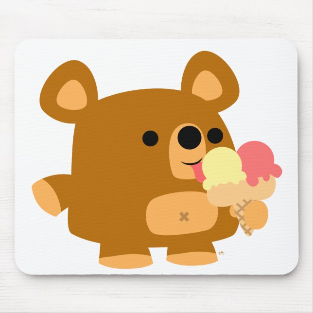 Urso de Cartoon Bonito com Bolas:) Mousepad (Frente)