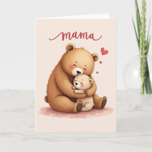 Urso de Coração Dia das Mães Cartão para Mãe