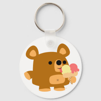 Urso de desenho bonito com Chaveiro Sorvete