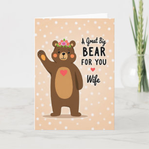 Urso de Dia das Mães Floral Cartão de Amor