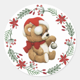 Urso de Natal com Adesivo de Sino