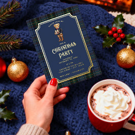 Urso de Natal Xadrez Luxuoso e Elegante