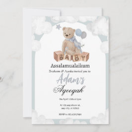 Urso de Nuvens Sonhadoras Aqeeqah Convite