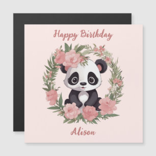 Urso de Panda Adorável com Flores
