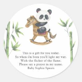 Urso de Panda - Etiqueta de Vela de Oração